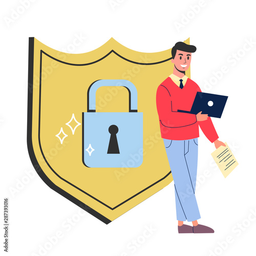 Internet security and data protection concept illustration