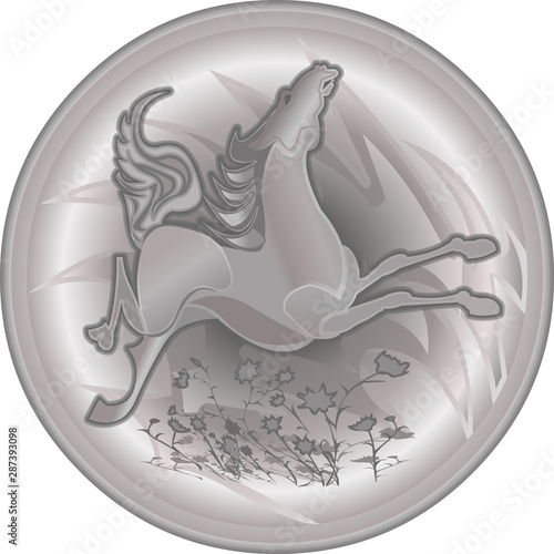 Horse galloping logo vector illustration on white background