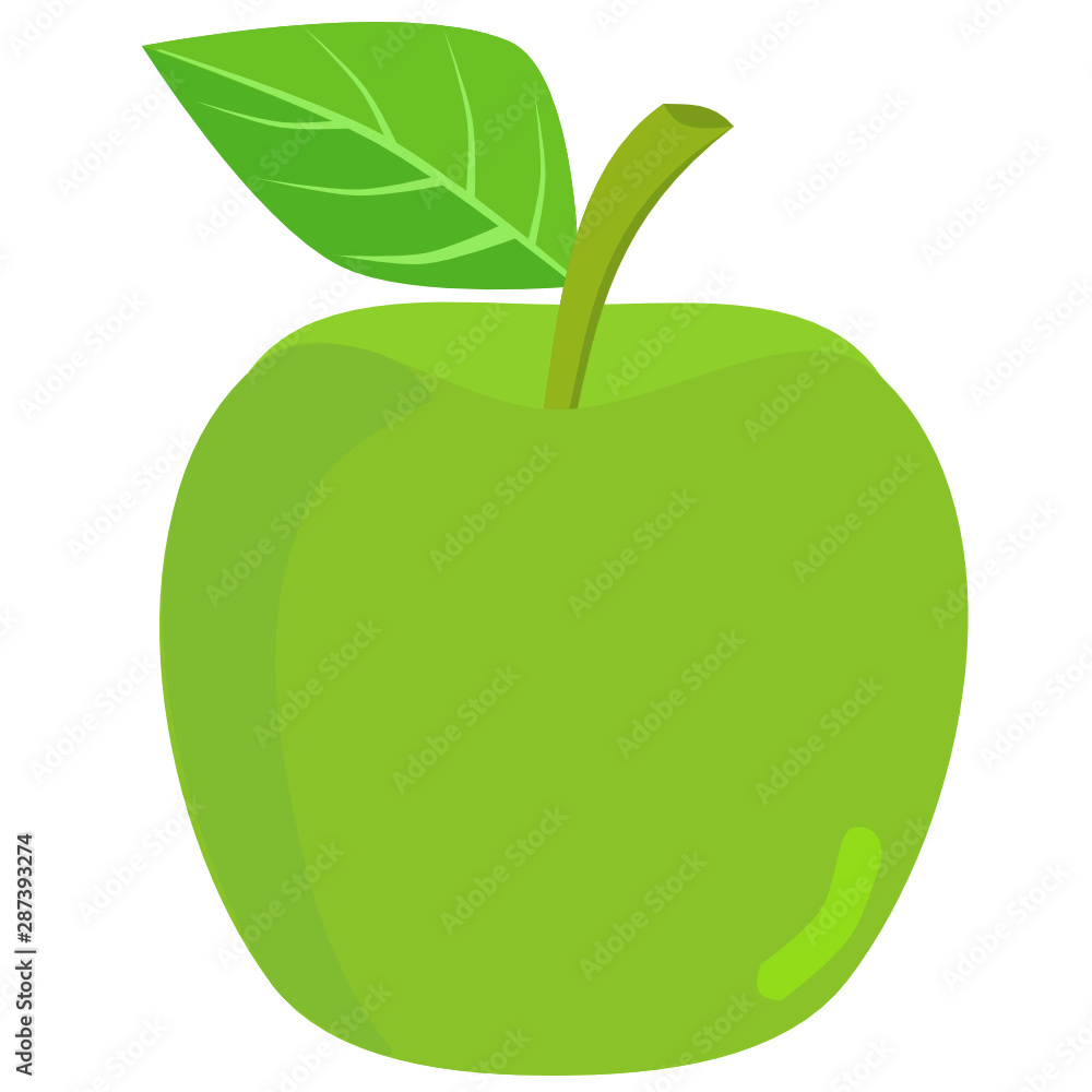 green apple cartoon illustration of the fruit in 2d design style green apple cartoon illustration of the fruit in 2d design style