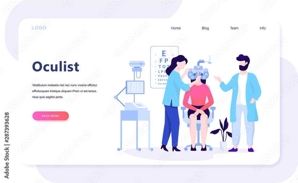 Oculist concept. Idea of the eyesight examination Oculist concept. Idea of the eyesight examination