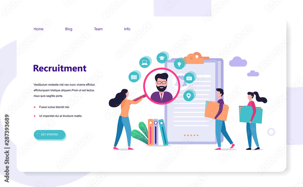 List of job candidate. Idea of employment and job interview List of job candidate. Idea of employment and job interview