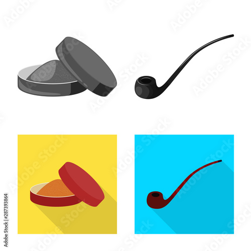 Vector design of refuse and stop logo. Set of refuse and habit stock vector illustration.