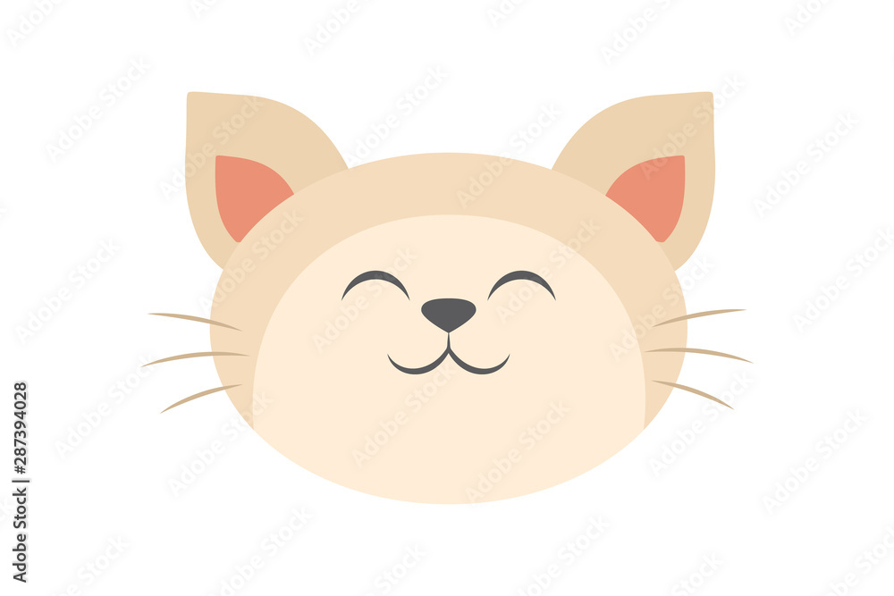 Cat head. Cute and funny animal. Kitten smile, adorable pet Cat head. Cute and funny animal. Kitten smile, adorable pet