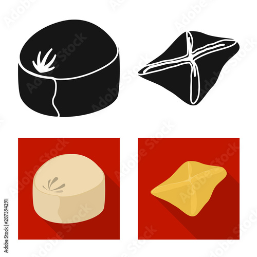 Isolated object of products and cooking sign. Collection of products and appetizer vector icon for stock.