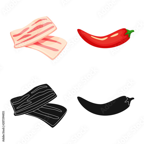 Isolated object of taste and product symbol. Set of taste and cooking vector icon for stock.