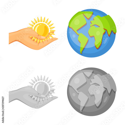 Vector design of innovation and technology logo. Set of innovation and nature vector icon for stock.