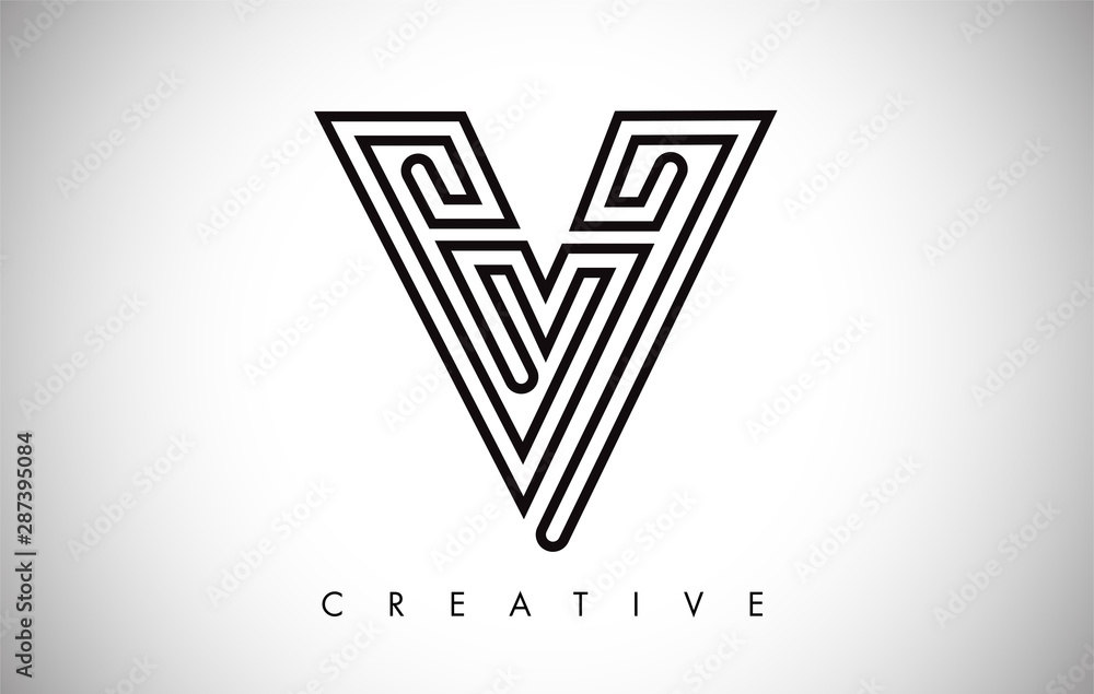 V Letter Modern Trendy Design Logo. Letter V Icon Logo with Modern Monogram