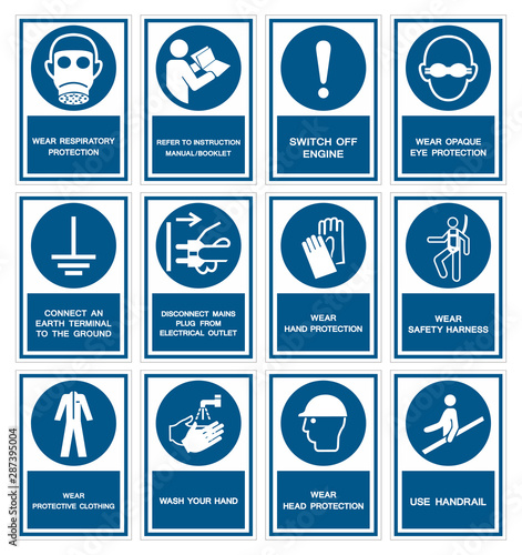 Safety PPE Must Be Worn Sign Isolate On White Background,Vector Illustration
