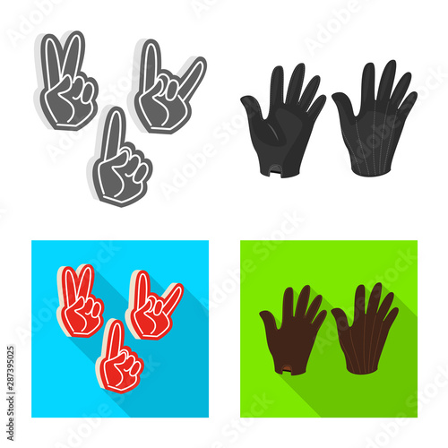 Isolated object of silhouette and safety logo. Set of silhouette and comfort vector icon for stock. © pandavector