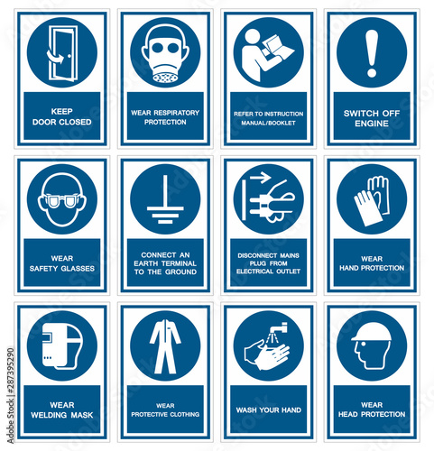 Safety PPE Must Be Worn Sign Isolate On White Background,Vector Illustration