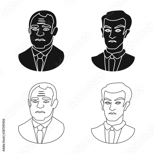 Vector illustration of checkmate and thin icon. Collection of checkmate and target stock symbol for web.