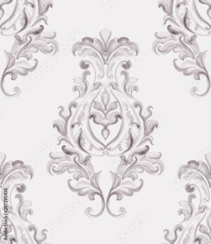 Baroque ornament Vector. Luxury watercolor trendy texture. Vintage retro old styles