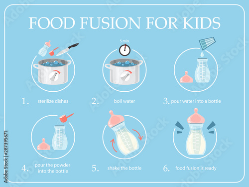 How to prepare baby bottle instruction for young mother