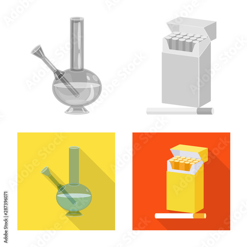 Isolated object of refuse and stop icon. Set of refuse and habit stock symbol for web.