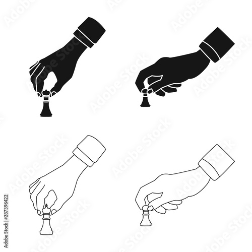 Vector design of checkmate and thin sign. Collection of checkmate and target stock symbol for web.