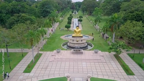 Colombo city, Viharamahadevi Park and golden Buddha statue photo