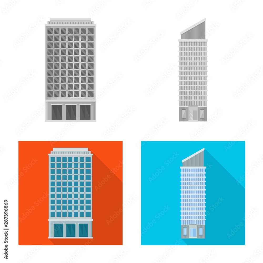 Vector design of municipal and center sign. Collection of municipal and estate stock symbol for web. Vector design of municipal and center sign. Collection of municipal and estate stock symbol for web.