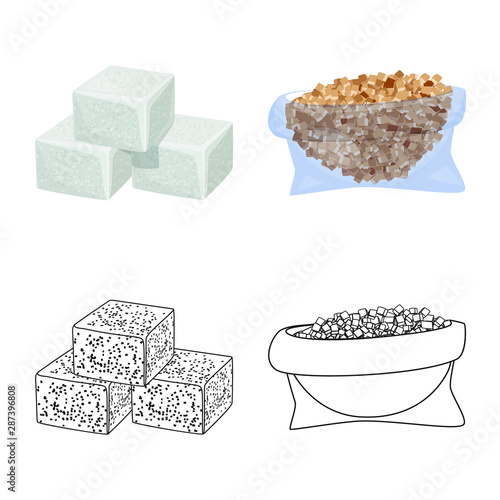 Isolated object of farm and agriculture symbol. Collection of farm and technology stock vector illustration.