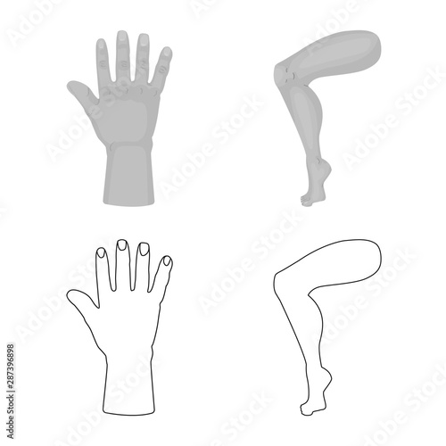 Vector design of body and part logo. Set of body and anatomy vector icon for stock.