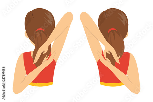 Shoulder wing span exercise. Stretch to relieve shoulder pain