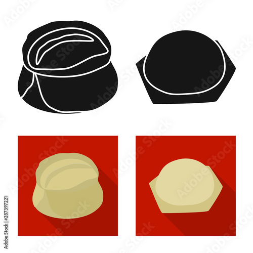 Vector illustration of products and cooking logo. Set of products and appetizer vector icon for stock.