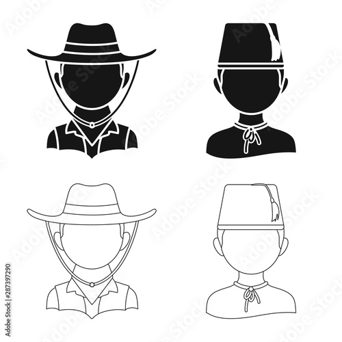 Vector illustration of imitator and resident logo. Set of imitator and culture stock symbol for web.