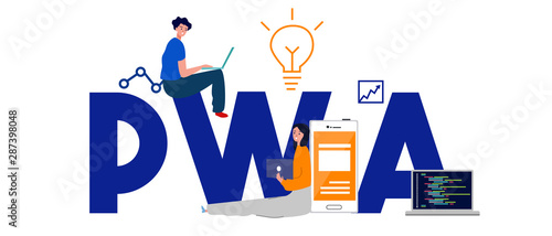 PWA Progressive Web App, the latest website applications technology with fast loading offline service worker caching