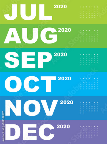 Abstract and modern calendar of 2020