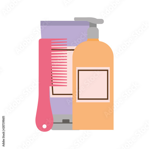 professional hairdressing tools on white background