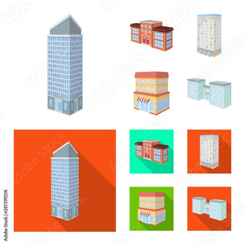 Isolated object of construction and building symbol. Set of construction and estate vector icon for stock.