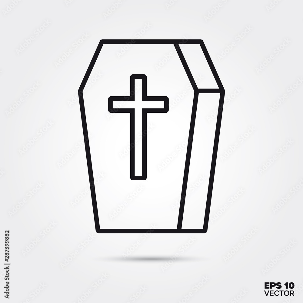 Halloween coffin line icon vector illustration Halloween coffin line icon vector illustration