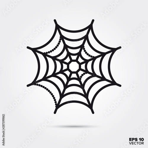 Halloween cobweb line icon vector illustration