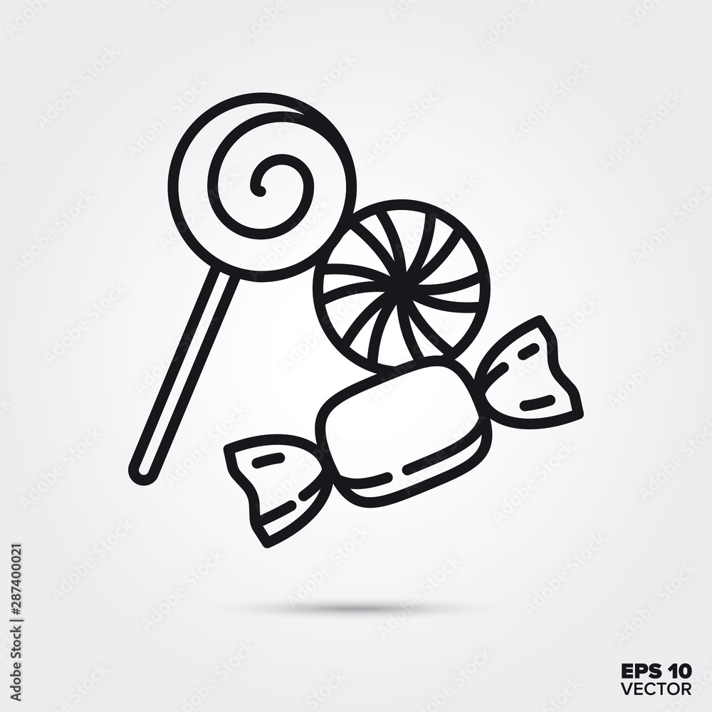 Halloween sweet treats line icon vector illustration Halloween sweet treats line icon vector illustration