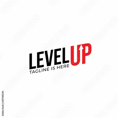 Modern Level Up Typography Logo design inspiration photo