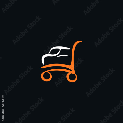 car trolley logo illustration simple