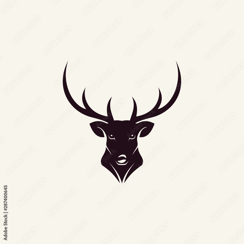Naklejka premium deer head logo classic silhouette