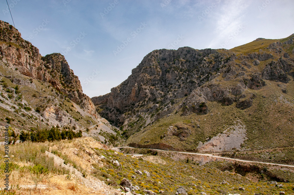 View of the Kotisfou Canyon on the Greek island of Crete