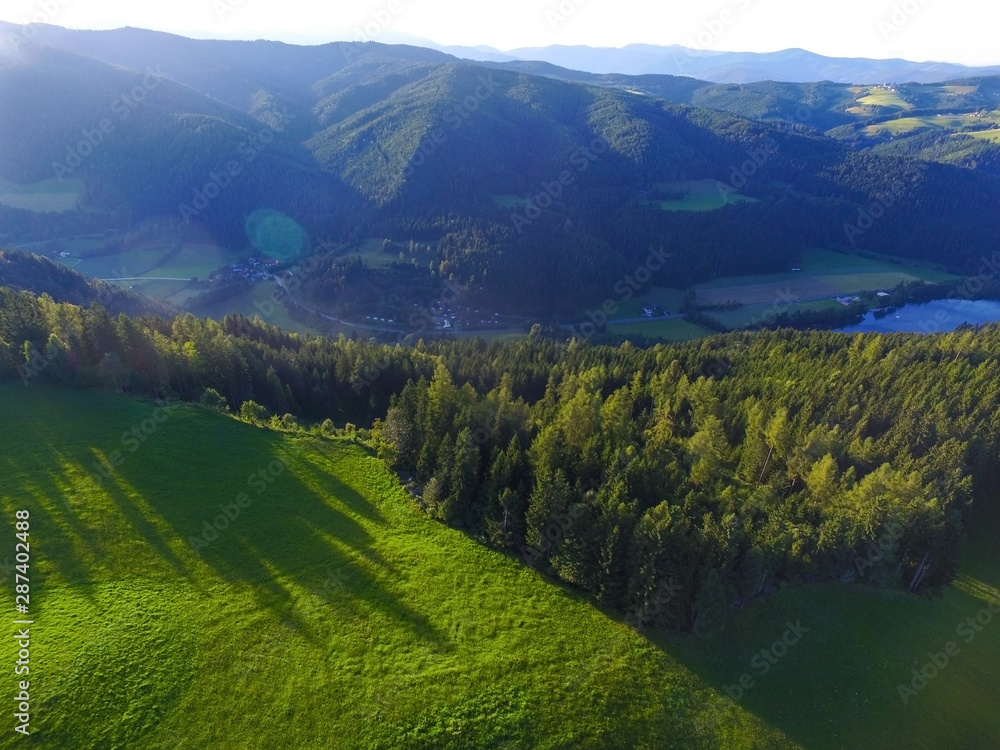 aerial view of landscape in south austria