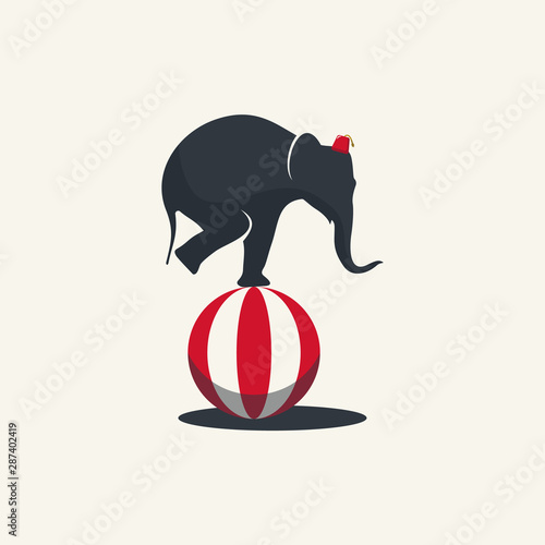 elephant circus vector logo illustration