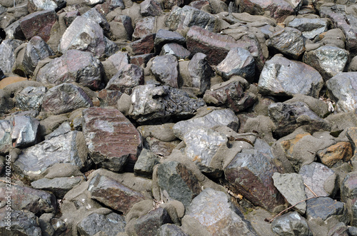 Cobblestones, partly painted with silver color