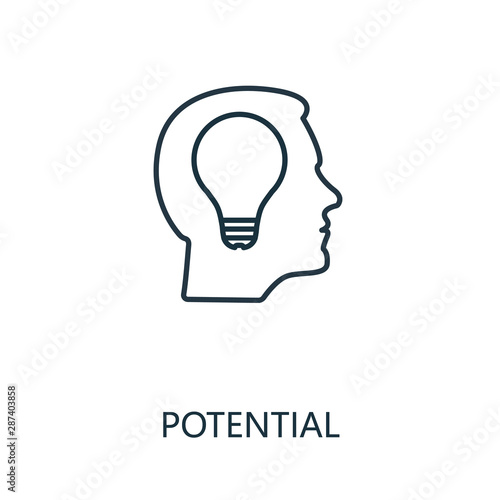 Potential outline icon. Thin line concept element from productivity icons collection. Creative Potential icon for mobile apps and web usage