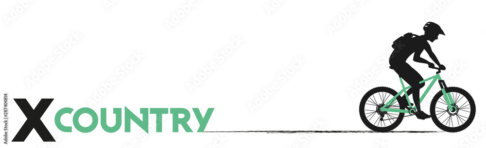 Naklejka premium Cycliste X COUNTRY VTT Cross Country 14