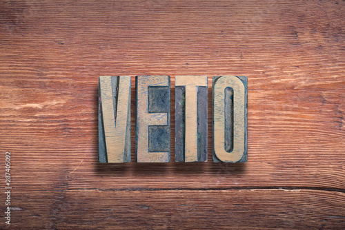veto word wood photo