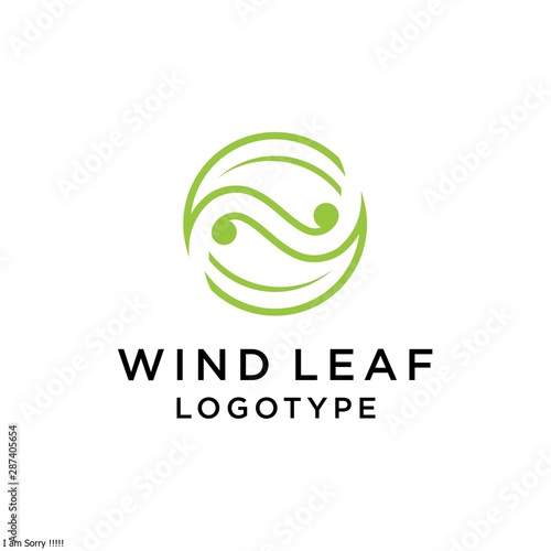 Wind with leafs icon Abstract. For your design, logo. Vector illustration.