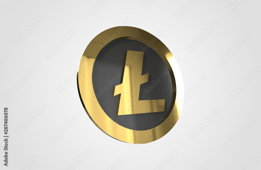 Cryptocurrencies Lite Coin 3D Render Cryptocurrencies Lite Coin 3D Render
