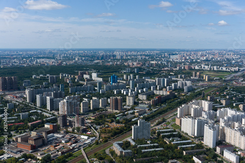 Photography View of moscow from above, from the top of the television tower
