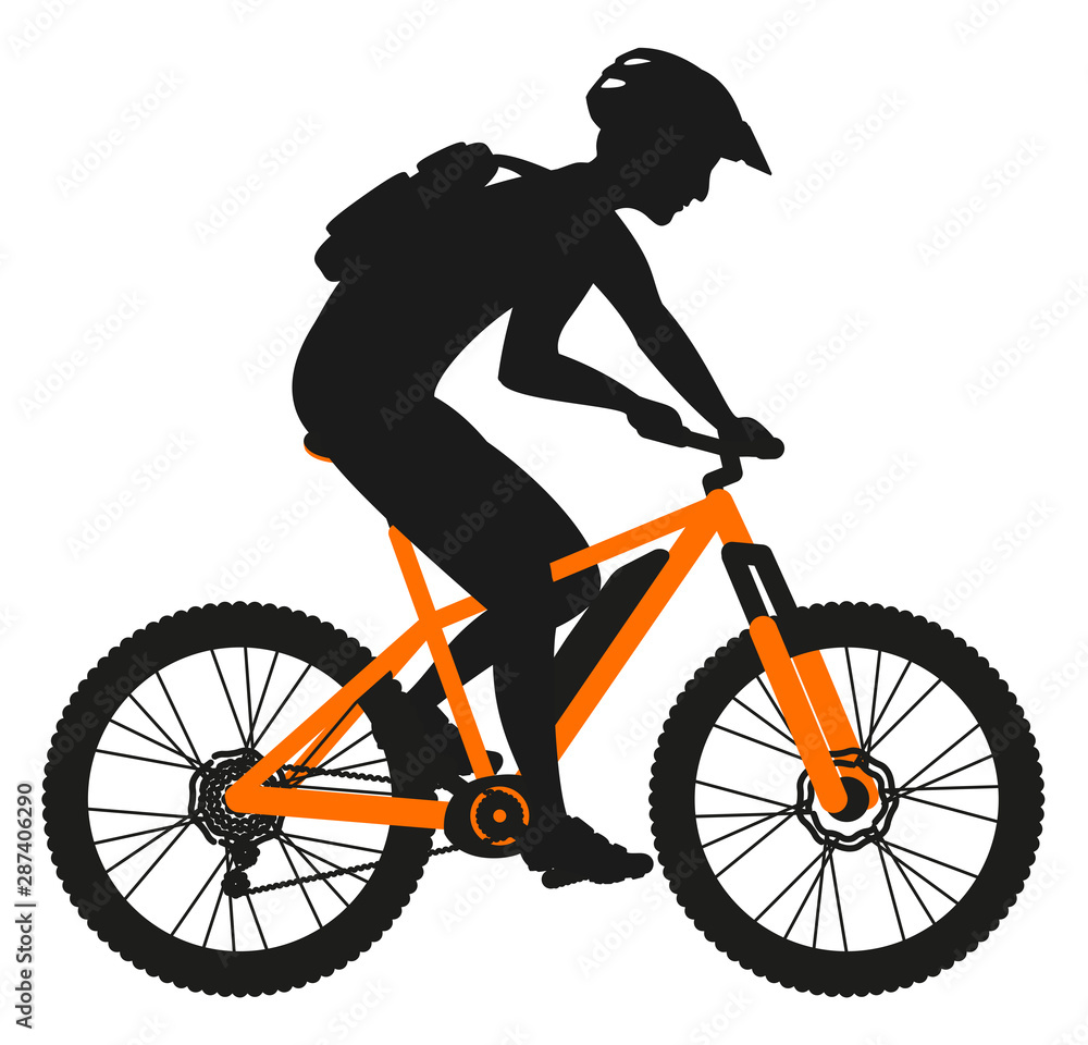 Cycliste X COUNTRY VTT Cross Country vélo électrique orange Stock Vector |  Adobe Stock