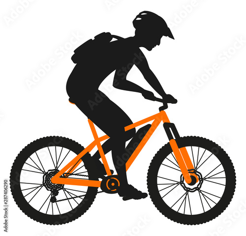 Cycliste X COUNTRY VTT Cross Country vélo électrique orange