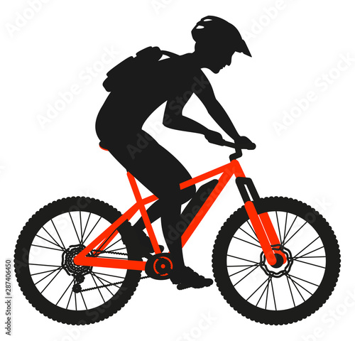 Cycliste X COUNTRY VTT Cross Country vélo électrique rouge