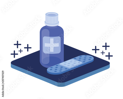 medicine drugs on white background